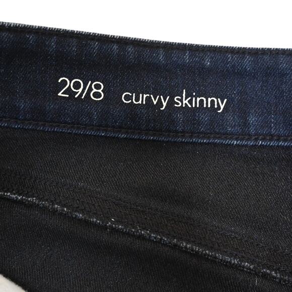 LOFT Womens 29 Curvy Skinny Black Side Stripe Jean - Picture 9 of 10